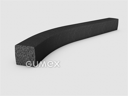 Mikroporézny profil štvorcový, 5x5mm, 2-prúd, hustota 500kg/m3, EPDM, -30°C/+80°C, čierny